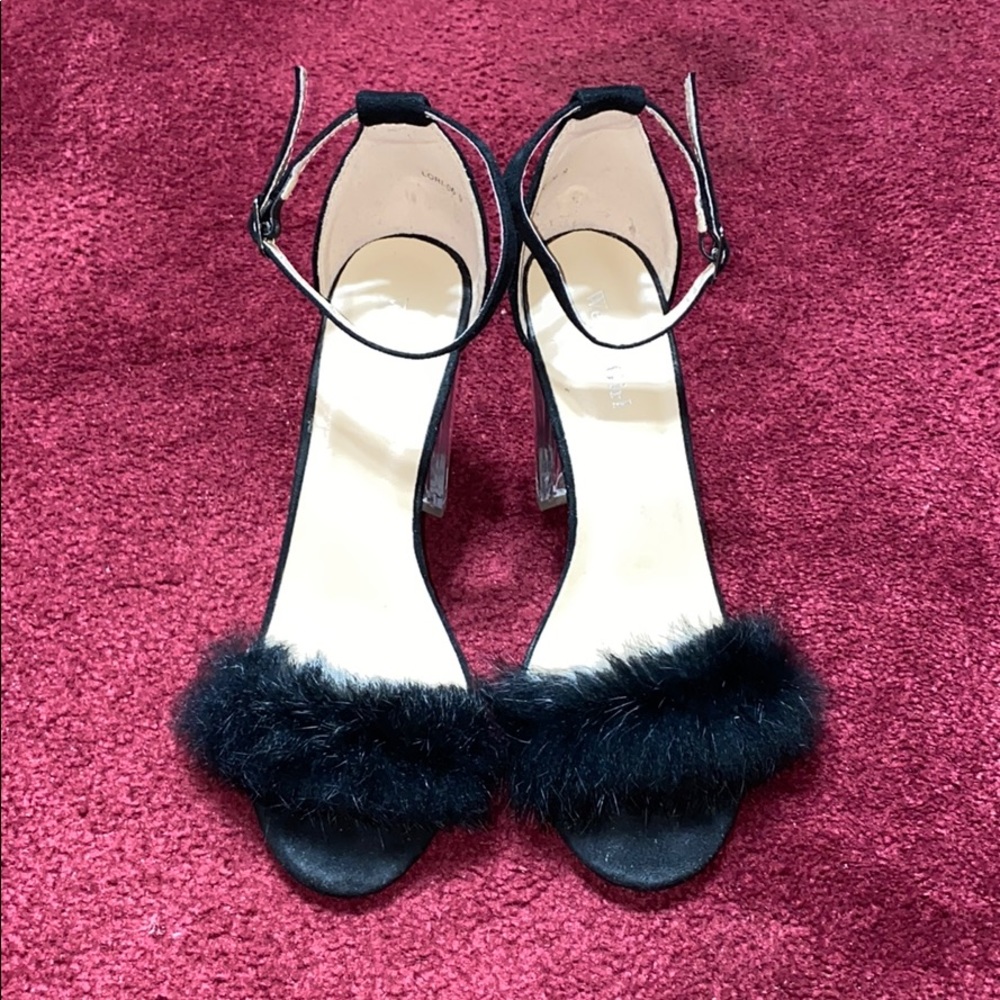 Black Heels with Faux Fur